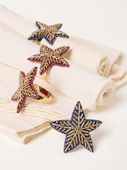 FatFace 4 Pack Beaded Star Napkin Rings - Bild 2 von 3
