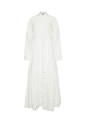 Long Tall Sally White 100% Cotton Broidered Long Sleeve Shirt Dress - Image 5 of 5