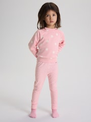 Polarn O. Pyret Pink Cotton Polka Dot Leggings - Image 1 of 1