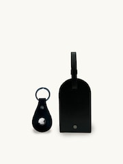 Apatchy Black Leather Luggage Tag and Air Tag Gift Set - Image 1 of 5