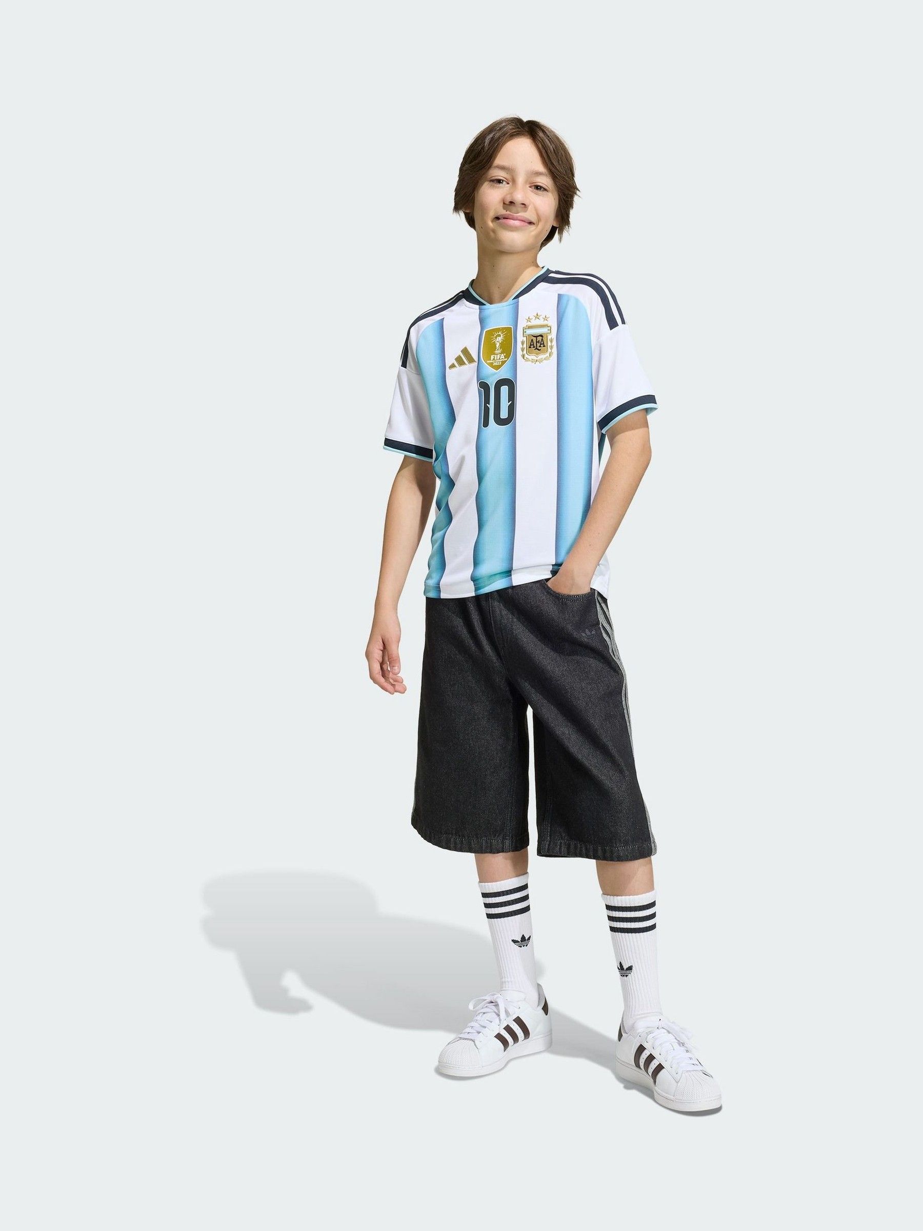 Buy adidas White Argentina 26 Home Replica Messi Jersey T-Shirt