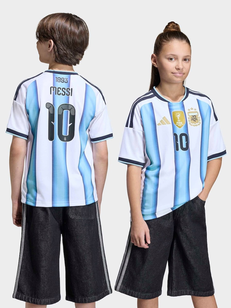 adidas White Argentina 26 Home Replica Messi Jersey T-Shirt - Image 2 of 7