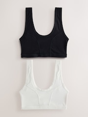 Black/Cream Bralette Kind To Skin Bras 2 Pack - Image 1 of 9