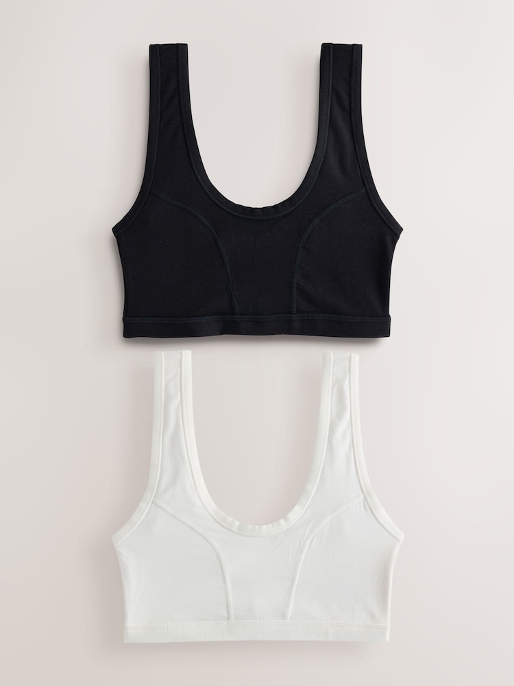 Black/Cream Bralette Kind To Skin Bras 2 Pack - Image 1 of 9 Black/Cream Bralette Kind To Skin Bras 2 Pack - Image 1 of 9
