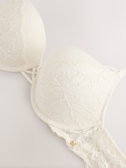 Cream Push Up Padded Plunge A-D Wow Triple Boost Lace Bra - Image 3 of 3