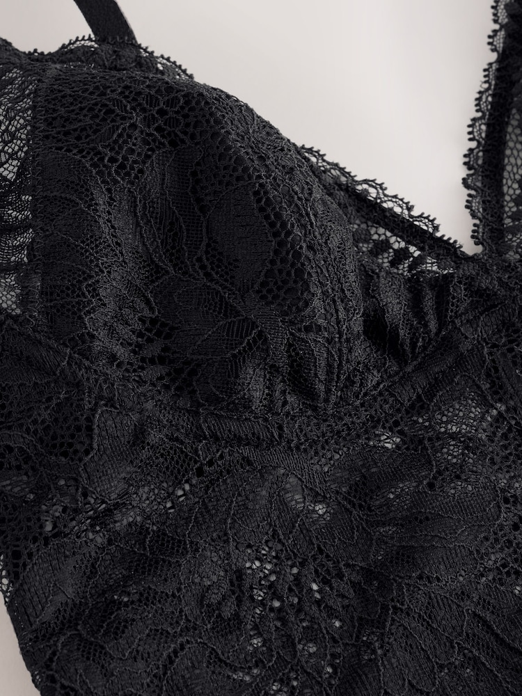 Black Bralette Lace Bra - Image 8 of 8 Black Bralette Lace Bra - Image 8 of 8