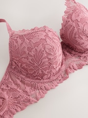 Pink Padded Balcony Lace Ultimate Comfort  Bra - Image 7 of 7