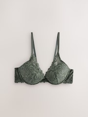 Green Push Up Padded Plunge Lace Ultimate Comfort  Bra - Image 5 of 7