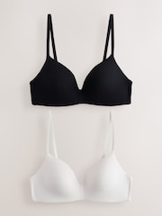 Itim/Krema - Mga Kind To Skin Bra 2 Pack - Larawan 1 ng 9