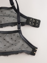 Navy Non Padded Balcony Premium Swiss Designed Embroidered Bra - Image 7 of 7