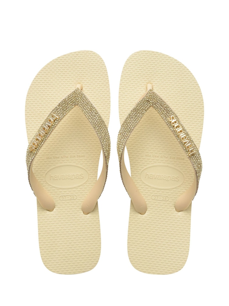 Havaianas Cream Top Glow Flip Flops - Image 1 of 6