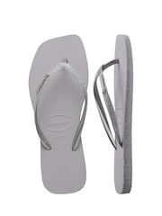 Havaianas Silver Slim Square Sparkle Flip Flops - Image 2 of 6