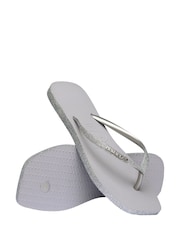 Havaianas Silver Slim Square Sparkle Flip Flops - Image 3 of 6