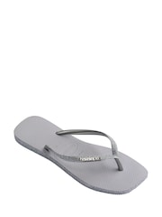 Havaianas Silver Slim Square Sparkle Flip Flops - Image 4 of 6