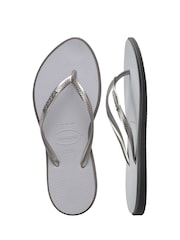 Havaianas Grey Slim Point Glitter Flip Flops - Image 2 of 7
