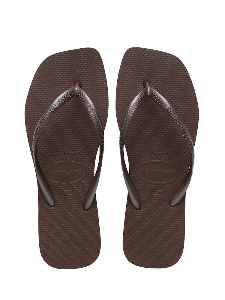 بني - Havaianas Square Flip Flops - صورة 1 من 6 بني - Havaianas Square Flip Flops - صورة 1 من 6