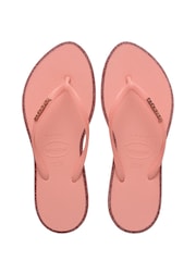 Havaianas Brown Slim Point Glitter Flip Flops - Image 1 of 7