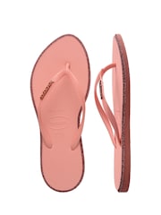 Havaianas Brown Slim Point Glitter Flip Flops - Image 2 of 7