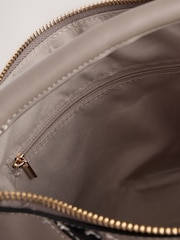 Taupe Brown Stripe Cross Body Bag - Image 7 of 8