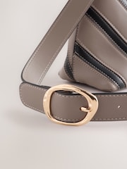 Taupe Brown Stripe Cross Body Bag - Image 8 of 8