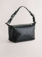 Black Laser Cut Mini Shoulder Bag - Image 2 of 5