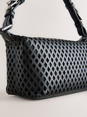 Black Laser Cut Mini Shoulder Bag - Image 3 of 5