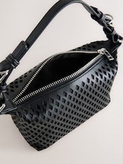 Black Laser Cut Mini Shoulder Bag - Image 4 of 5