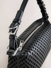 Black Laser Cut Mini Shoulder Bag - Image 5 of 5