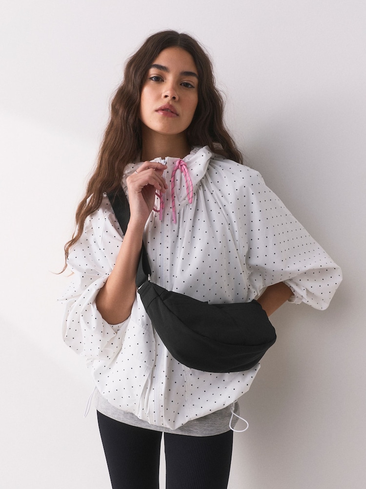 Black Nylon Sling Cross-Body Bag - Image 1 of 9