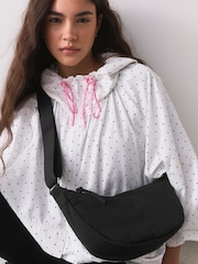 Black Nylon Sling Cross-Body Bag - Image 3 of 9