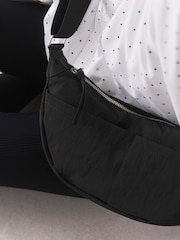 Black Nylon Sling Cross-Body Bag - Image 4 of 9