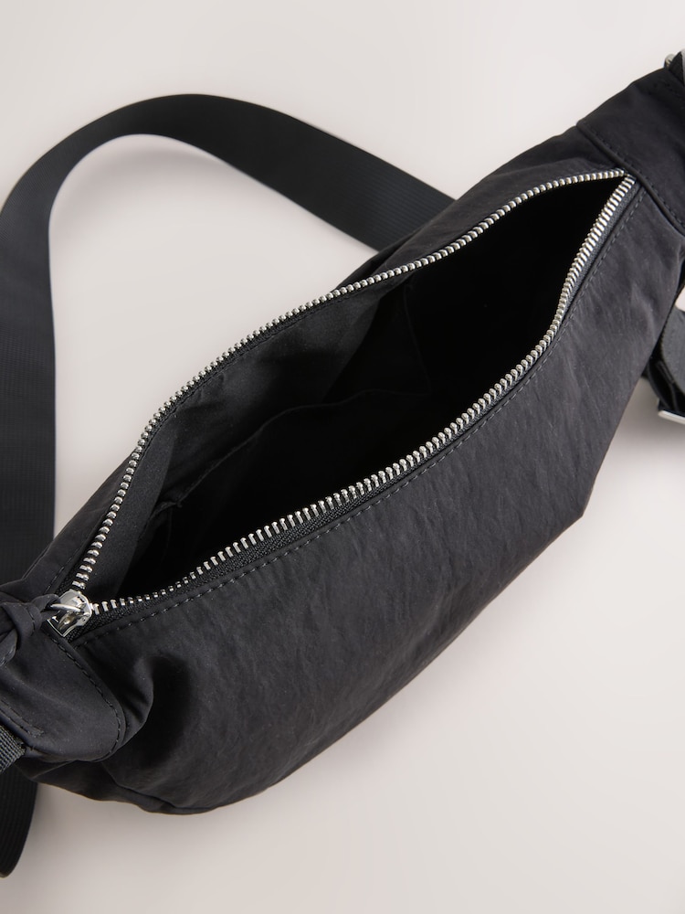 Black Nylon Sling Cross-Body Bag - Image 9 of 9