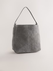 Grey Leather Belted Messenger Shoulder Bag - Image 2 of 5