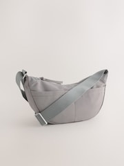 Grey Nylon Sling Cross Body Bag - Image 1 of 5