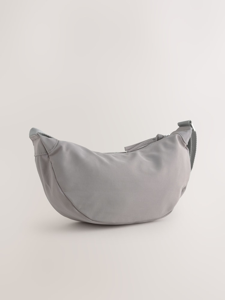 Grey Nylon Sling Cross Body Bag - Image 2 of 5 Grey Nylon Sling Cross Body Bag - Image 2 of 5