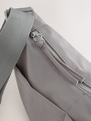 Grey Nylon Sling Cross Body Bag - Image 3 of 5
