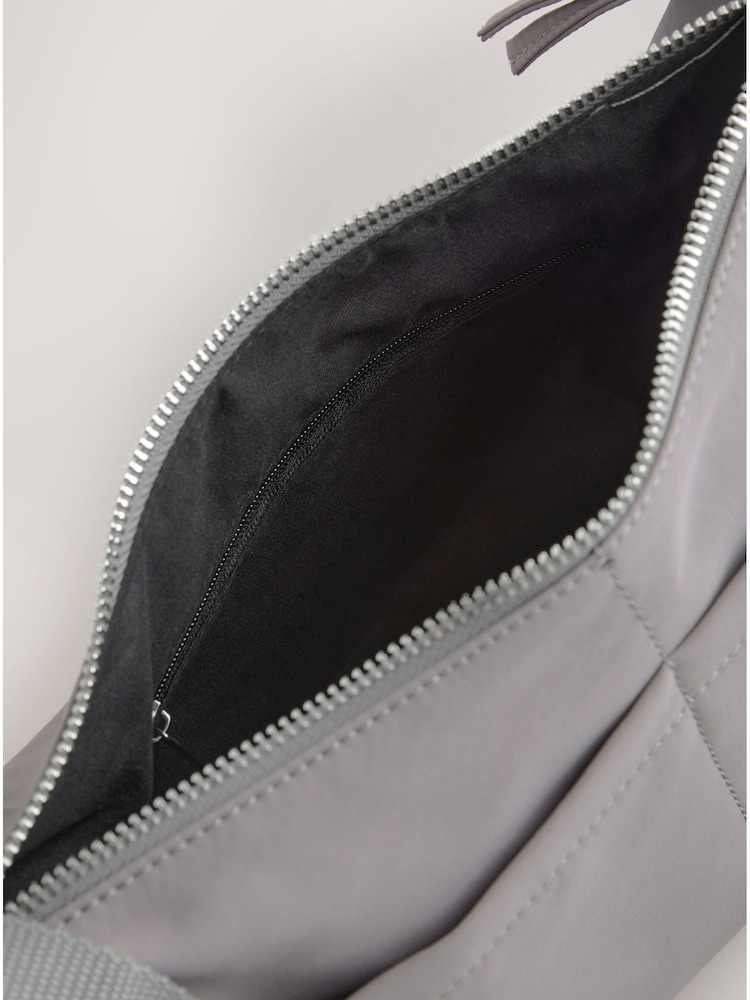 Grey Nylon Sling Cross Body Bag - Image 5 of 5 Grey Nylon Sling Cross Body Bag - Image 5 of 5