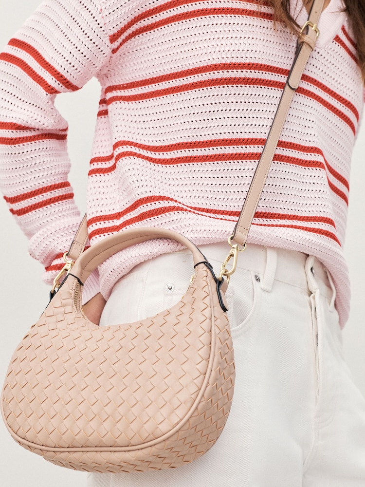 Pink Weave Hand Held Bag - Image 1 of 10