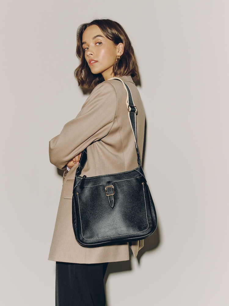 Black Casual Messenger Cross-Body Bag - Image 1 of 3 Black Casual Messenger Cross-Body Bag - Image 1 of 3
