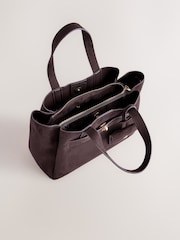 Maro Ciocolată - Suedette Charm Hand Held Bag - Imaginea 2 din 6