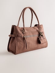 Tan Brown Large Charm Shoulder Bag - Image 7 of 13