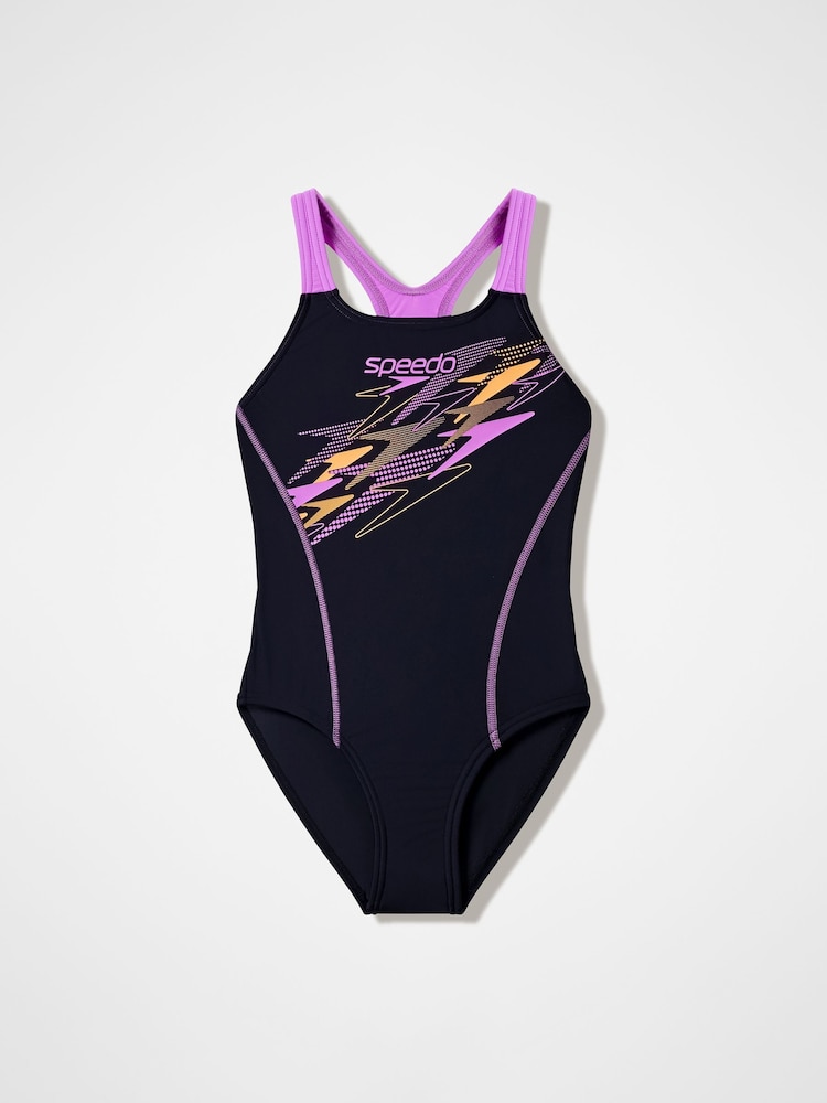 Speedo Black Medley Logo Medalist Swimsuit - Image 1 of 2 Speedo Black Medley Logo Medalist Swimsuit - Image 1 of 2