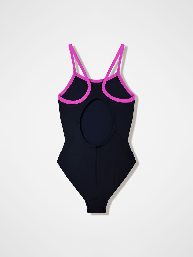 Speedo Black Placement Thinstrap Muscleback Swimsuit - Image 2 of 2
