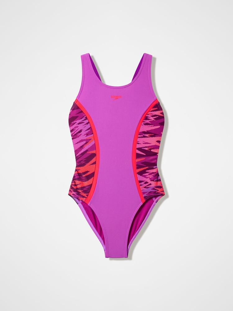 Speedo Purple Hyperboom Splice Muscleback Swimsuit - Image 1 of 2 Speedo Purple Hyperboom Splice Muscleback Swimsuit - Image 1 of 2