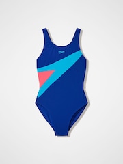 Speedo Blue Hyperboom Butterfly Back Swimsuit - Image 1 of 2