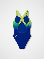 Speedo Blue Print Powerback Swimsuit - Image 2 of 2