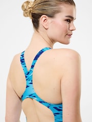 Speedo Blue Hyperboom Print Medalist Swimsuit - Image 11 of 13