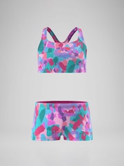 Speedo Pink Print Racerback Bikini Set - Image 1 of 6