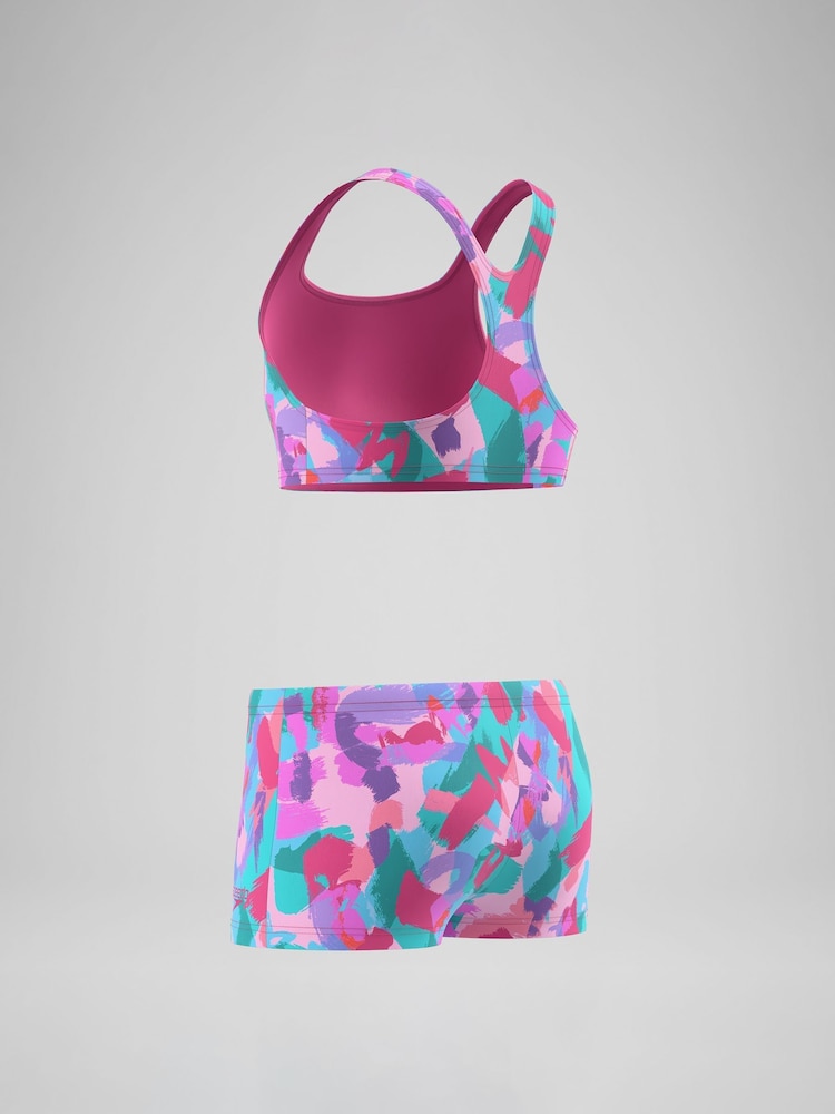 Speedo Pink Print Racerback Bikini Set - Image 6 of 6