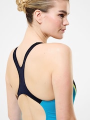 Speedo Black Solid Splice Medalist Swimsuit - Image 4 of 6